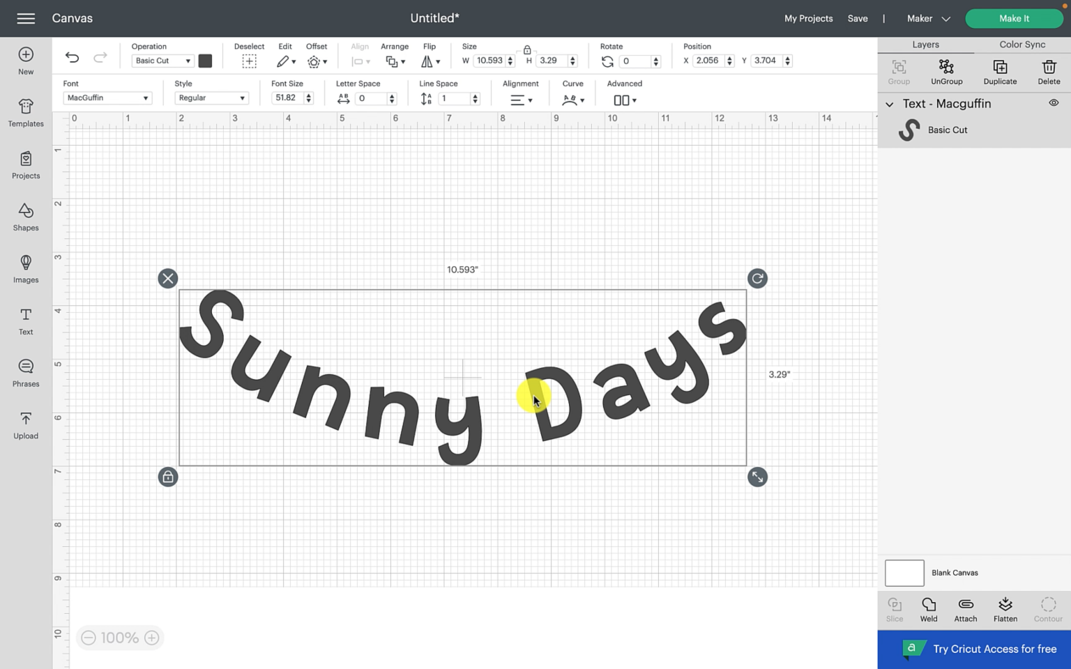 How to curve text in Cricut Design Space