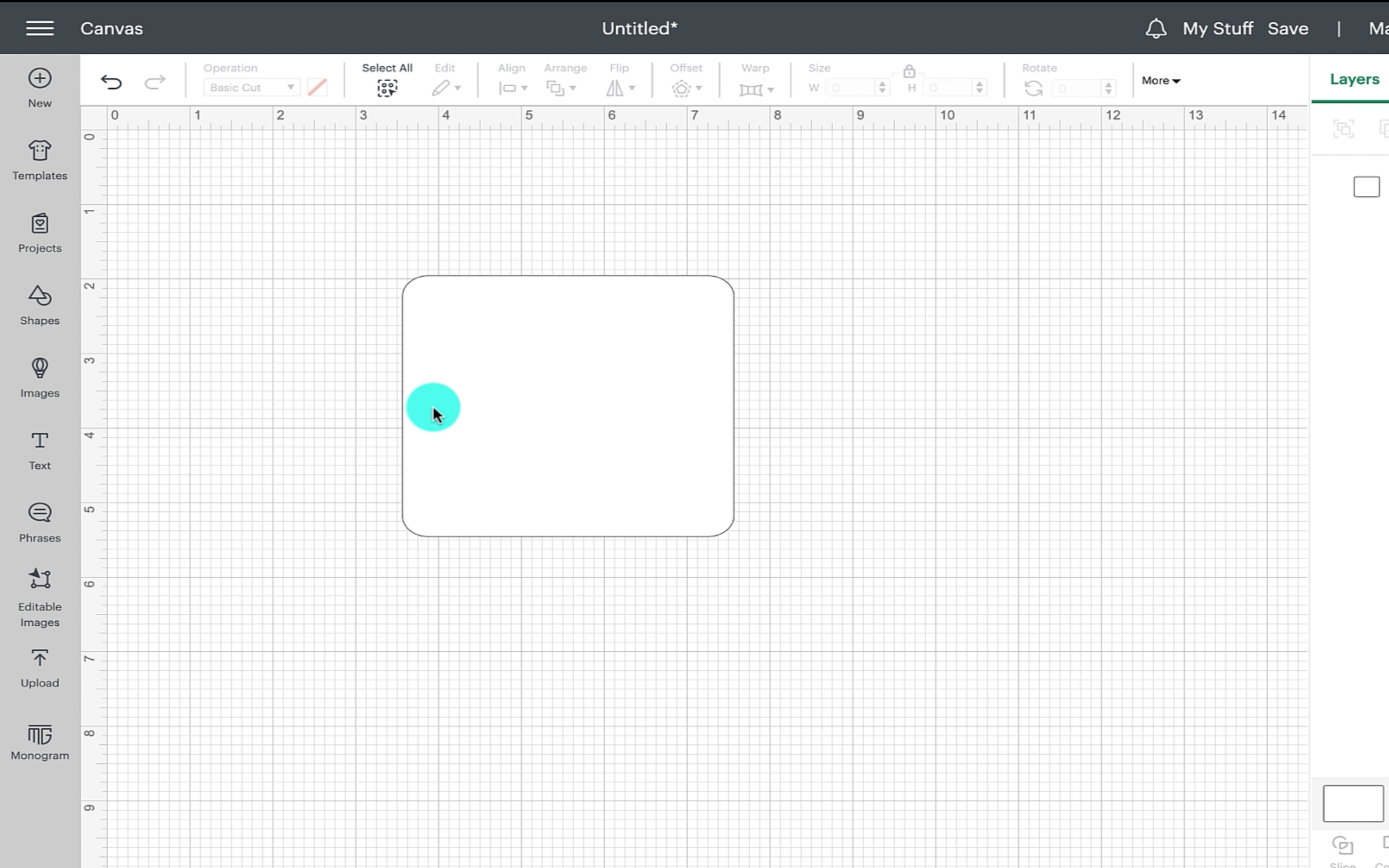 resizing the square in cricut design space to match the size of the original label and turning the square white