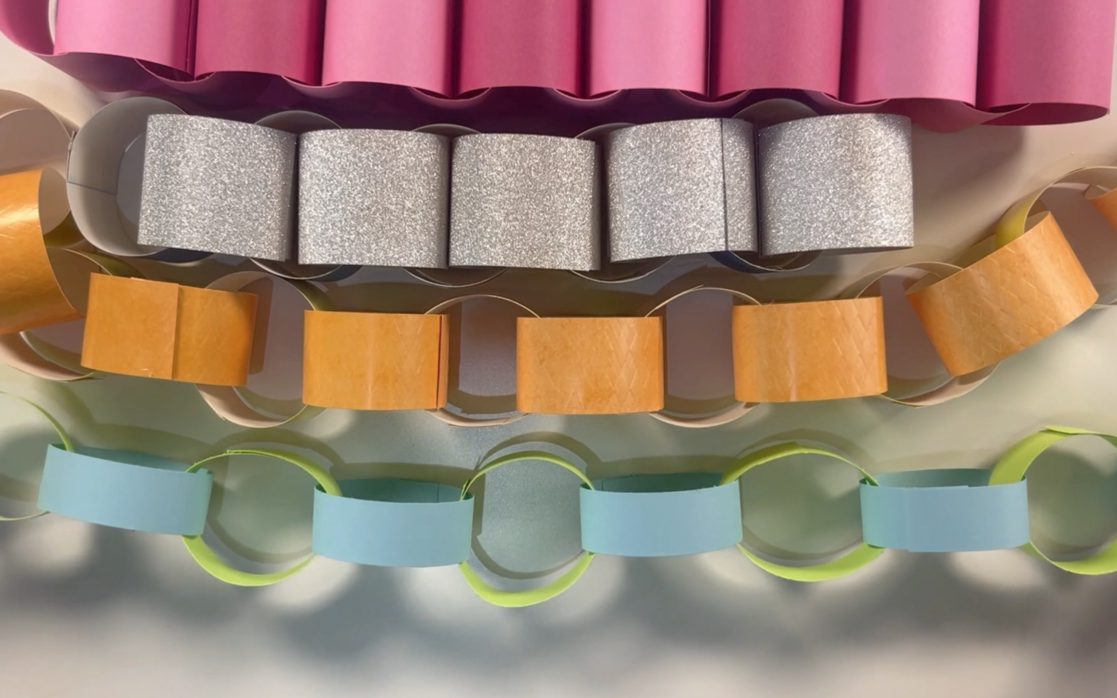 The finished paper chains