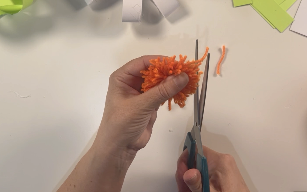 Trimming the cut pompom
